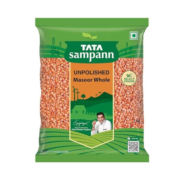 Tata Sampann Masoor Dal, Whole, 1kg